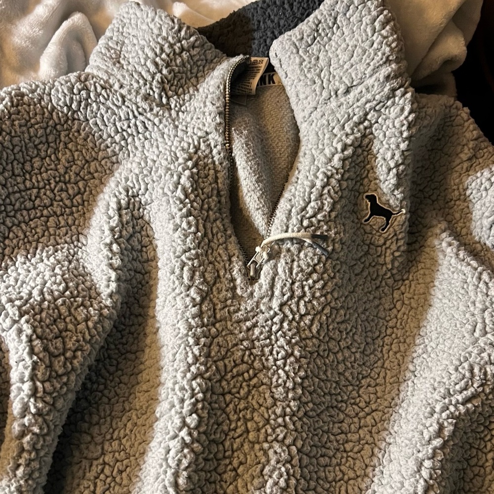 PINK quarter zip Sherpa